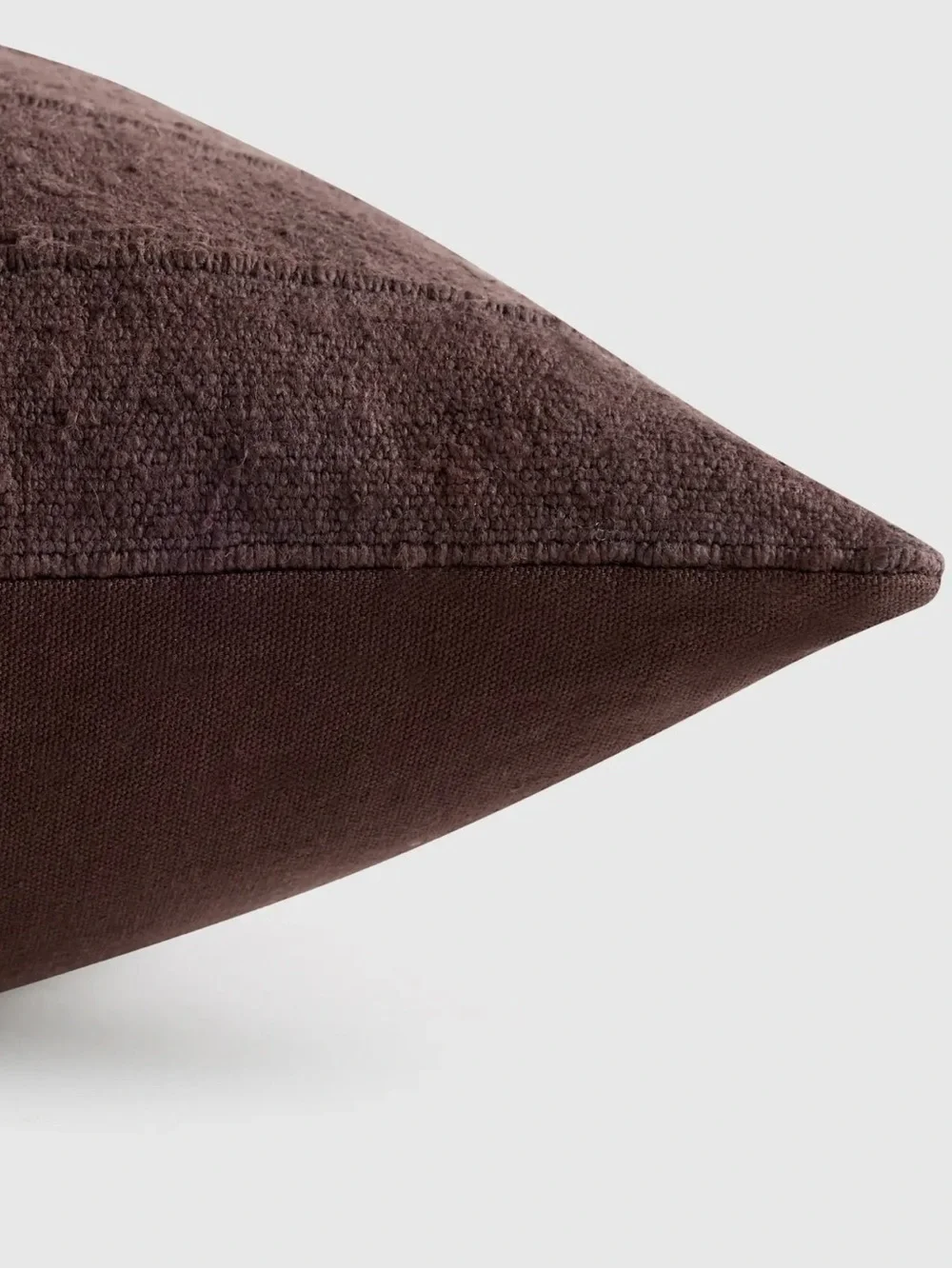 Quince Textured Stripe Cotton Pillow Cover in Espresso